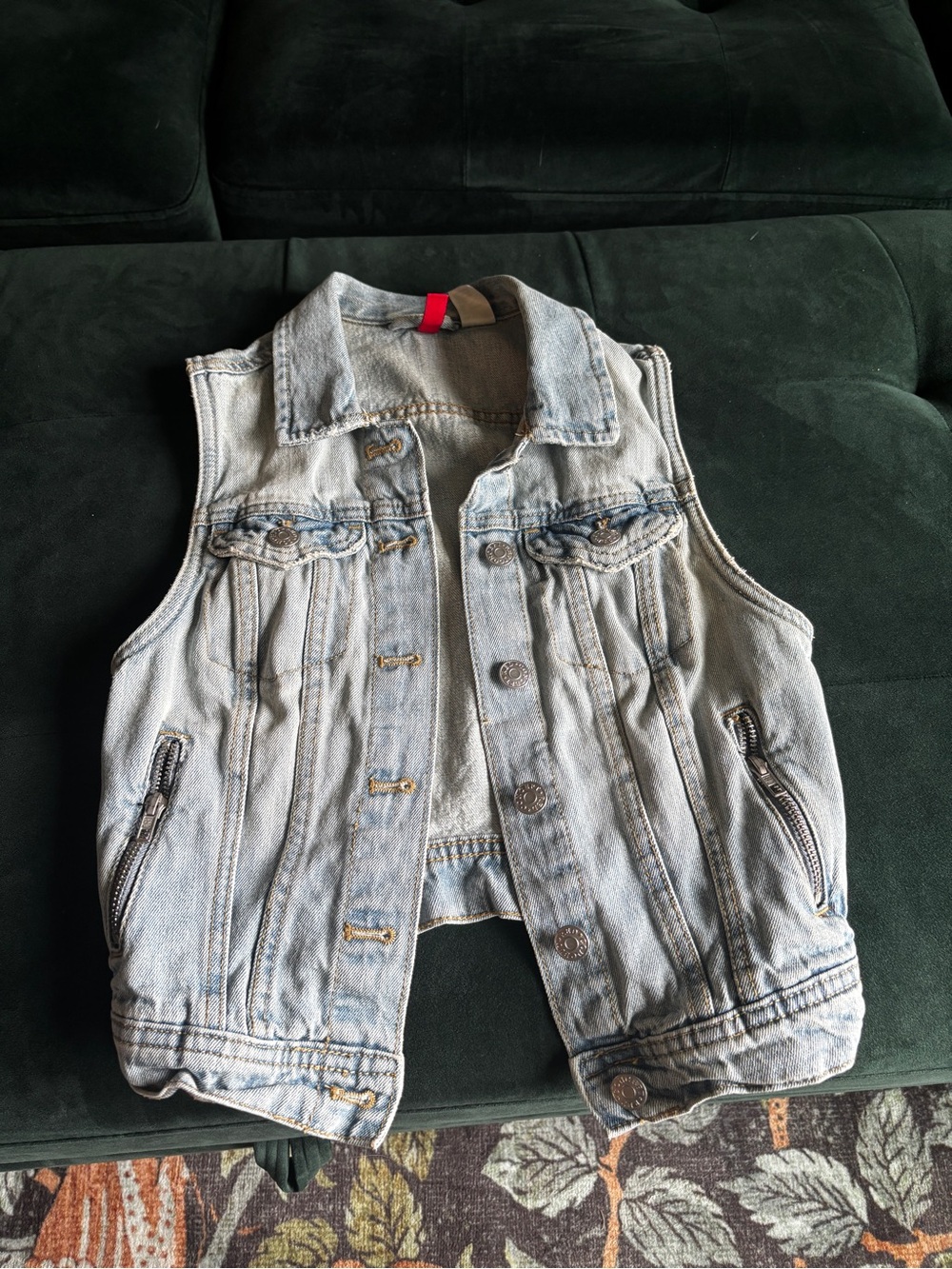 Divided Light Wash Cropped Denim Vest Jacket
